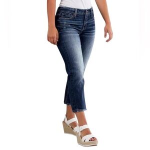 BKE Women's Gabby Curvy Fit High Rise Stretch Capri Jeans | Size 28